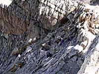 View of Climbers from summit of Tower Peak